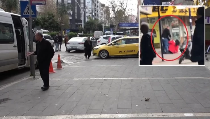 Adana’da bir erkek kız kardeşini sokak ortasında dövdü