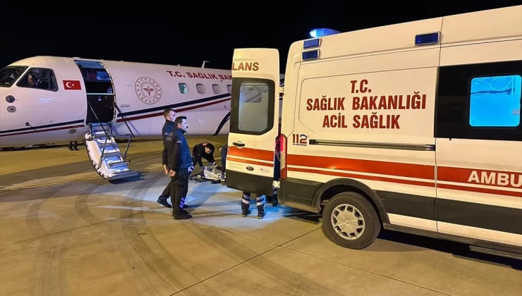 Mardin’de beyin kanaması teşhisi konulan hasta ambulans uçakla Ankara’ya nakledildi