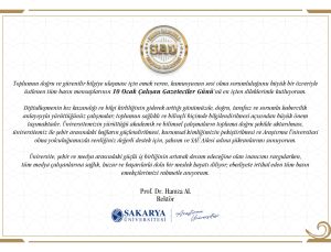 Hamza Al’dan 10 Ocak Çalışan Gazeteciler Günü Mesajı