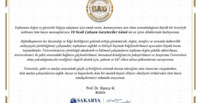 Hamza Al’dan 10 Ocak Çalışan Gazeteciler Günü Mesajı