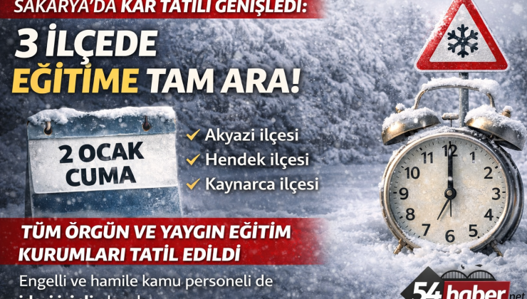 Sakarya’da Kar Tatili Genişledi: 3 İlçede Eğitime Tam Ara!